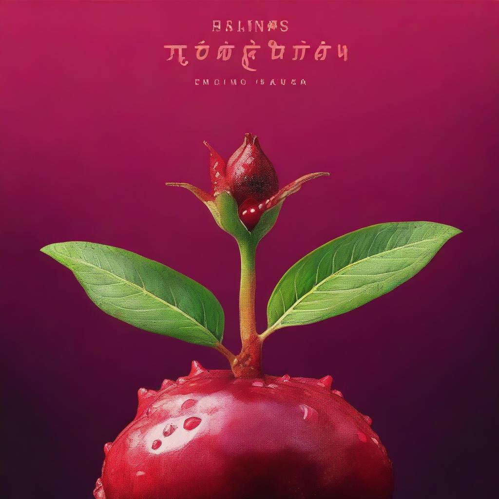 A movie poster featuring a pomegranate seedling as the central element