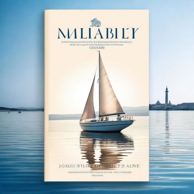 A beautifully designed book cover featuring an elegant yacht sailing on calm waters under a clear sky