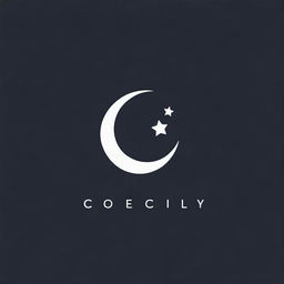 Create a logo featuring the letter 'C' with elegant crescent moon and star elements