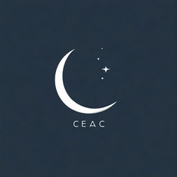 Create a logo featuring the letter 'C' with elegant crescent moon and star elements