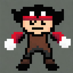 Create a 32-bit pixel art image of a pirate character