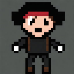 Create a 32-bit pixel art image of a pirate character