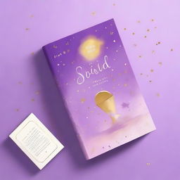 Create a book cover in shades of lilac, gold, and white, where a couple is separated by a car accident