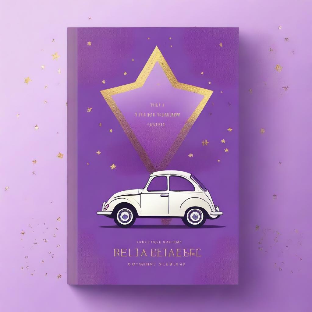 Create a book cover in shades of lilac, gold, and white, where a couple is separated by a car accident