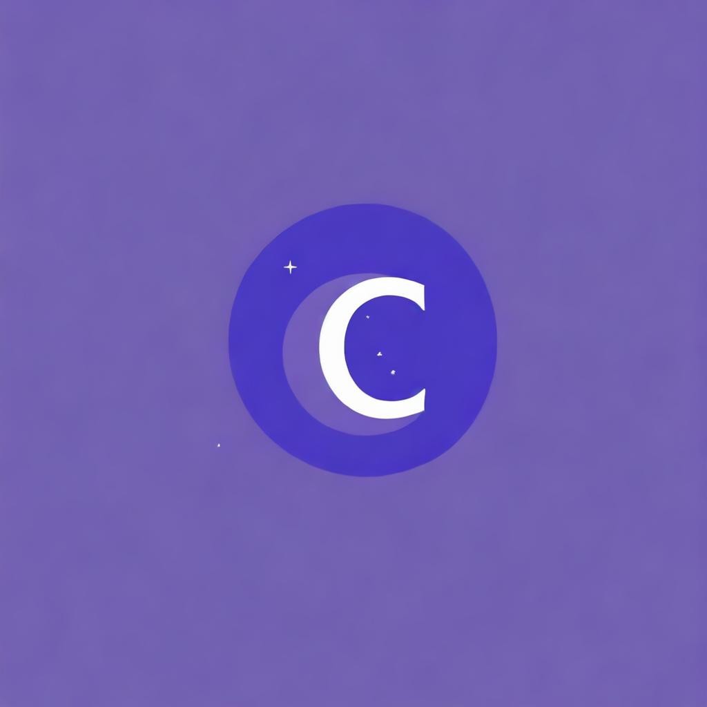 Create a lively and vibrant logo featuring the letter 'C' with elements of stars, clouds, and crescents