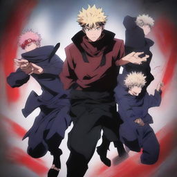 Create an image featuring characters from Jujutsu Kaisen