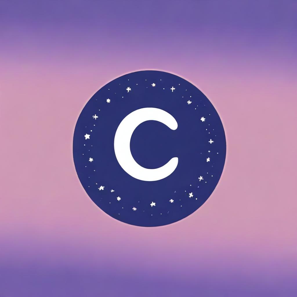 Design a logo featuring the letter 'C' with elements of stars, clouds, and crescents