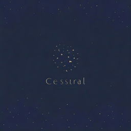 Design a logo featuring the word 'Celestial' with elements of stars, clouds, and crescents