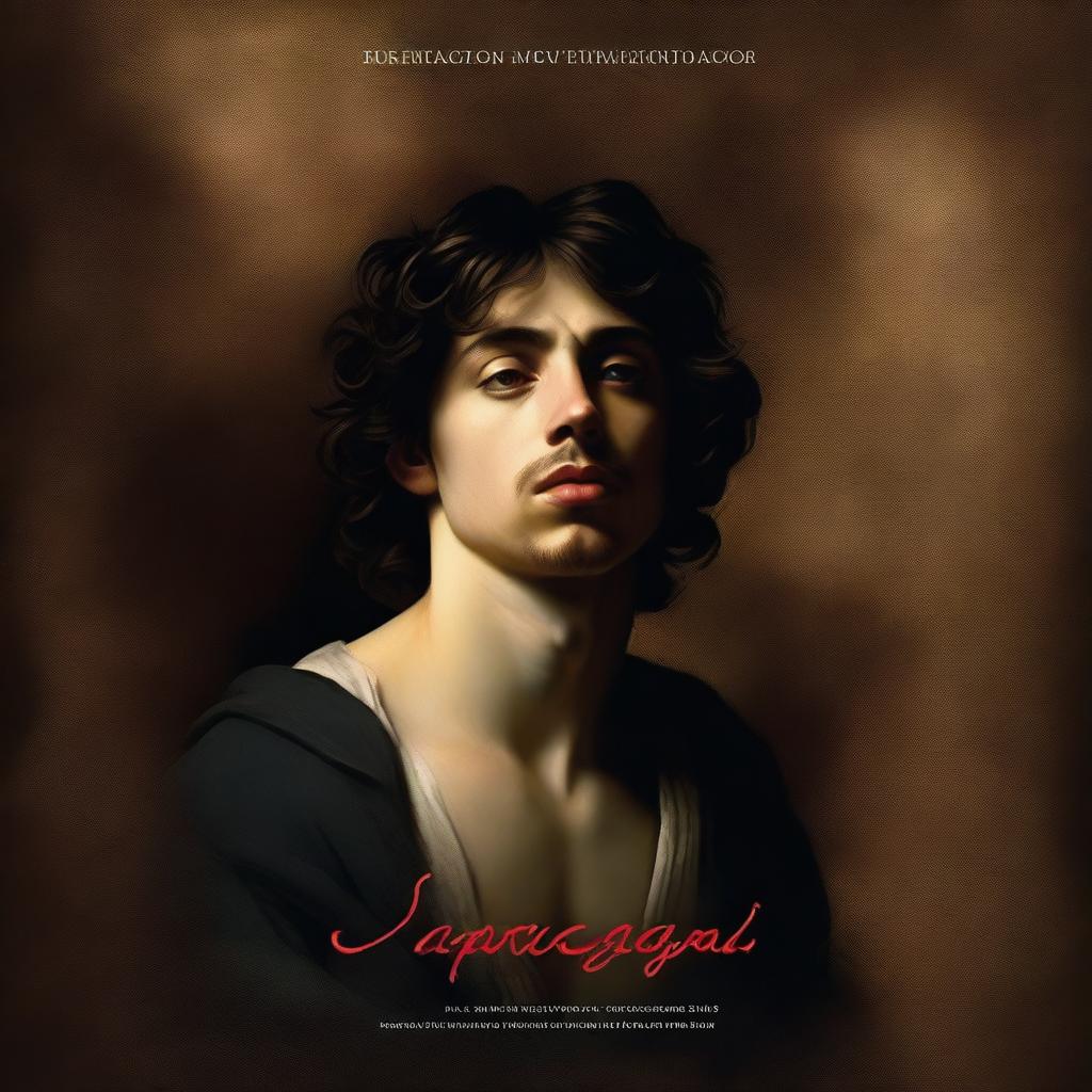 Design a book cover featuring the verse 'My God, my God, why have you deserted me?' in the style of a Caravaggio painting