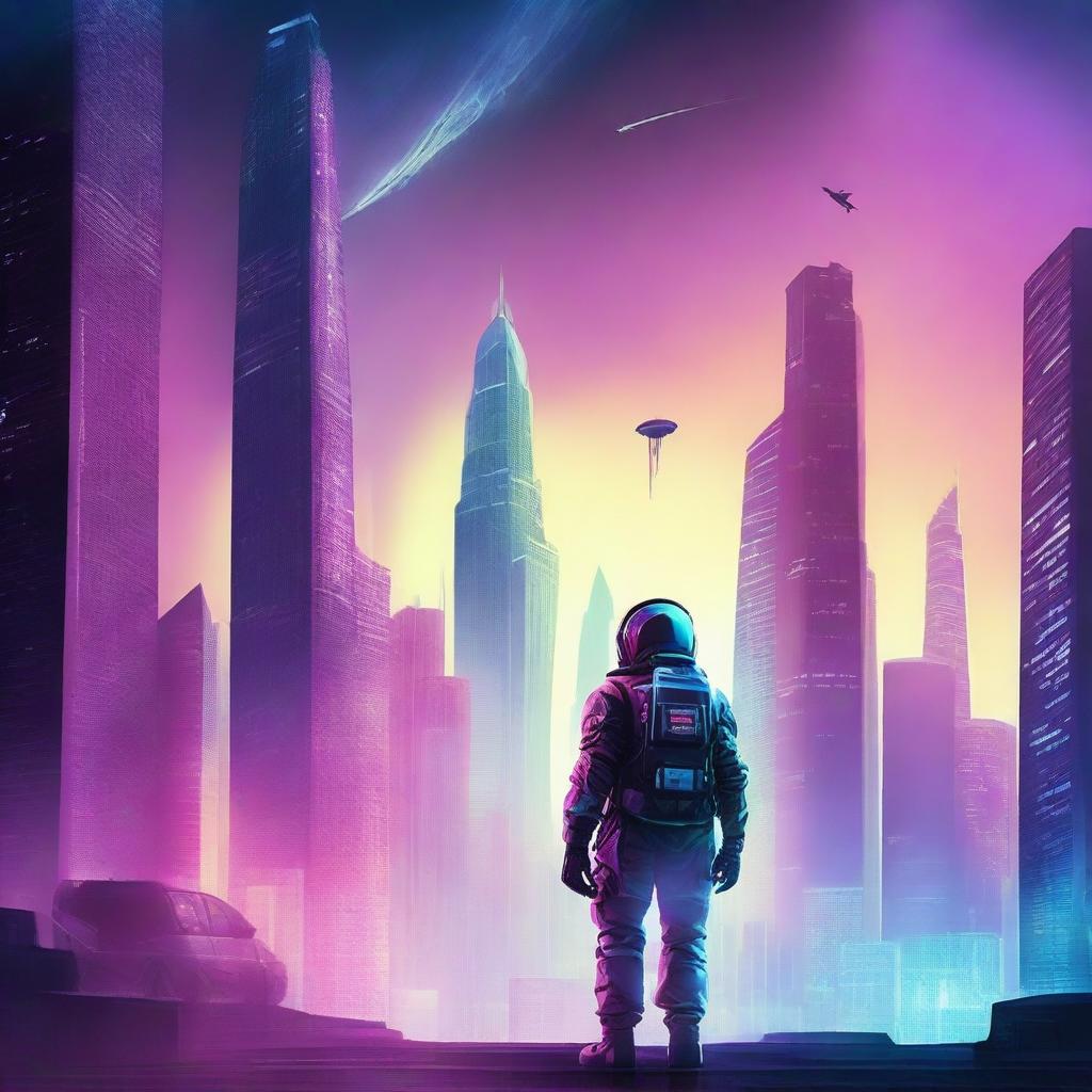 Create a captivating cover for a science fiction novel