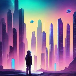 Create a captivating cover for a science fiction novel