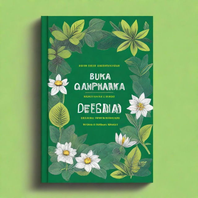 The book cover features a bright green background with soft cream borders