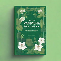 The book cover features a bright green background with soft cream borders