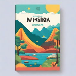 A beautifully designed travel guide book cover featuring scenic landscapes, iconic landmarks, and cultural elements