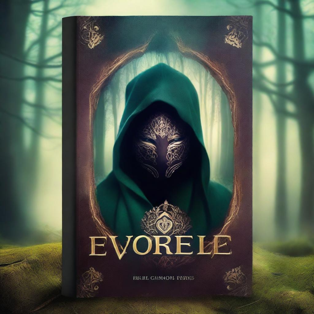 Create a fantasy-style book cover featuring a character with their eyes covered