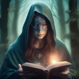 Create a fantasy-style book cover featuring a character with their eyes covered