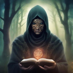 Create a fantasy-style book cover featuring a character with their eyes covered