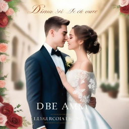 A beautiful book cover titled 'Din ziua în care te-am cunoscut' featuring Evelyn and Adam on their wedding day