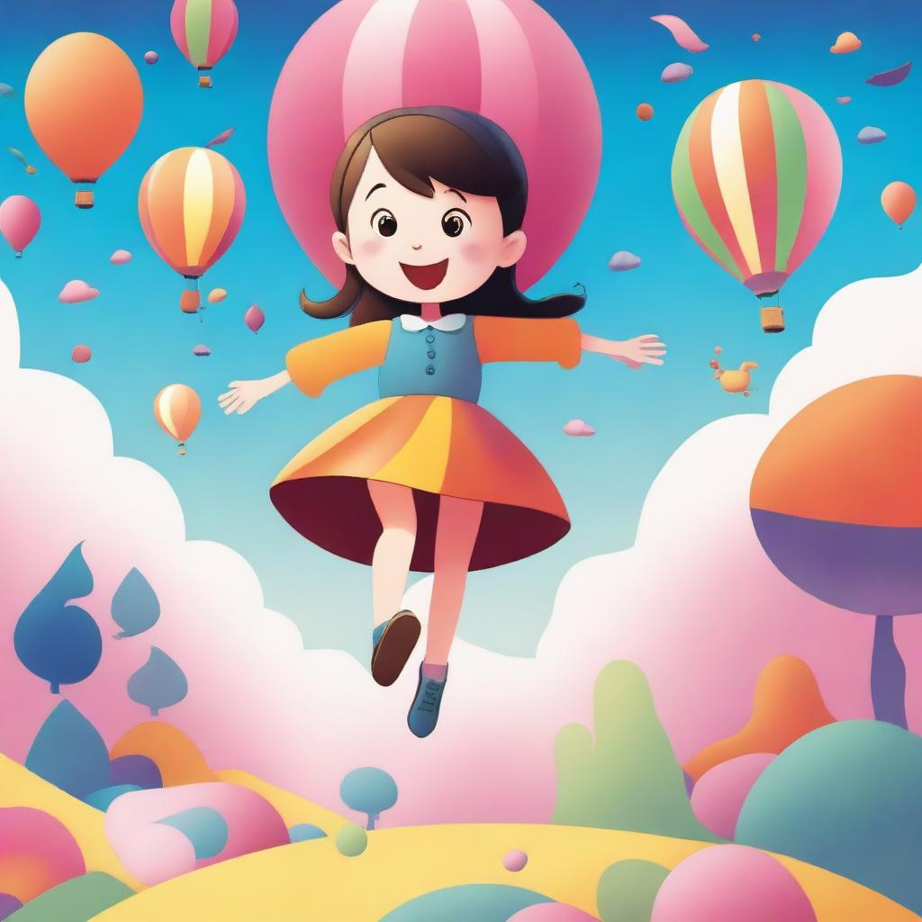 A cartoon-style image of a girl with an inflated body, similar to a balloon