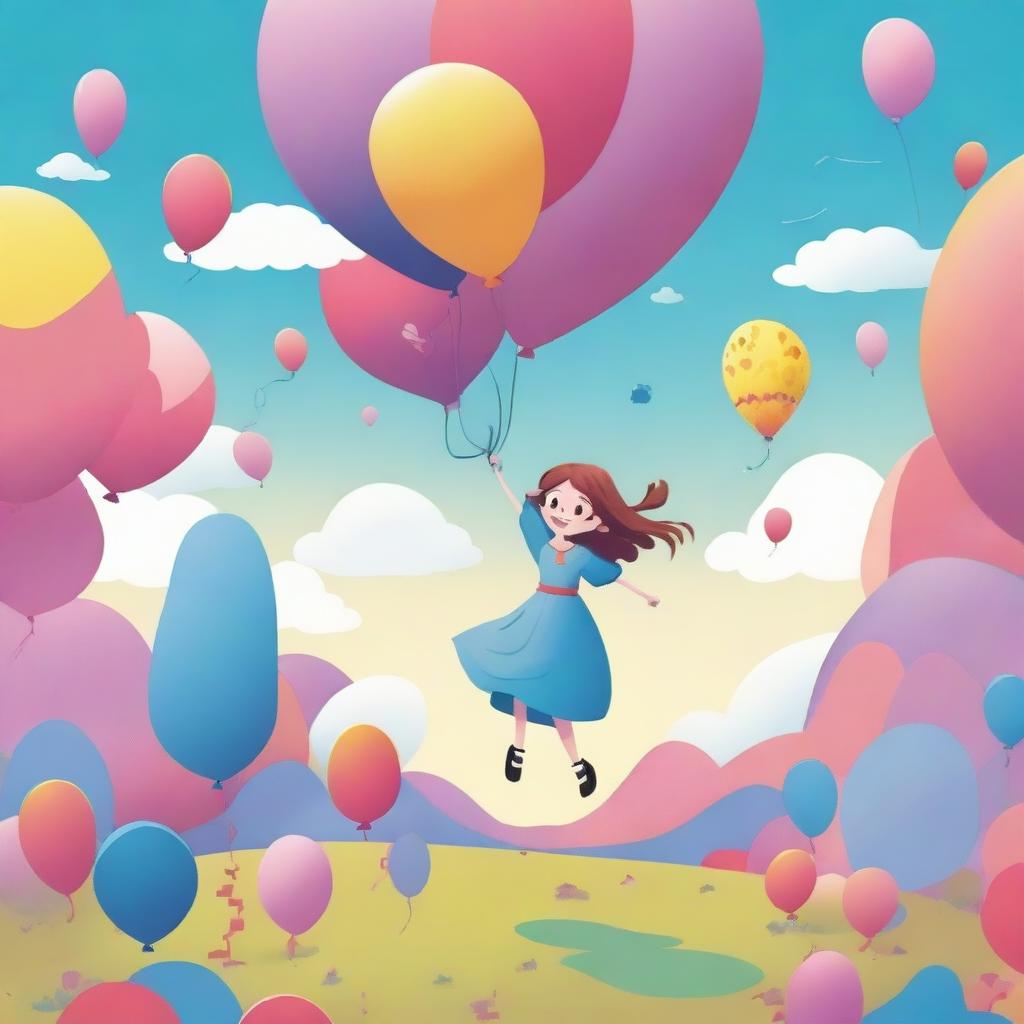 A cartoon-style image of a girl with an inflated body, similar to a balloon