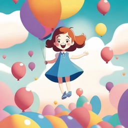 A cartoon-style image of a girl with an inflated body, similar to a balloon