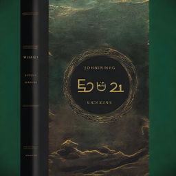A book cover with dark and muted tones: black, brown, and dark green, with accents of gold or silver for the text and light emanating from a vessel