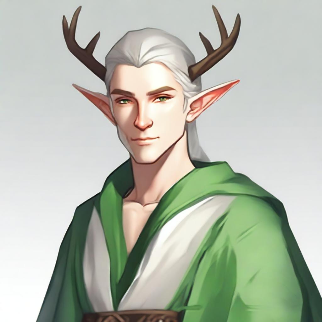 A 25-year-old young male elf with a slender but strong build