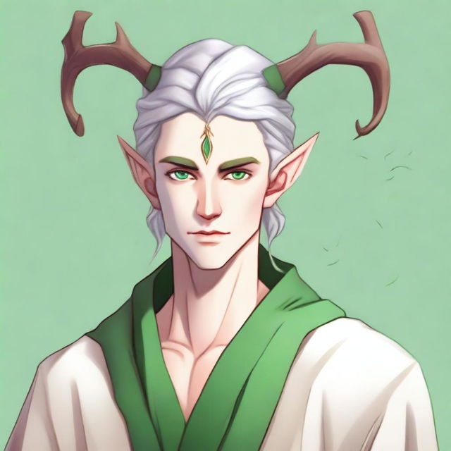 A 25-year-old young male elf with a slender but strong build