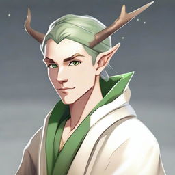 A 25-year-old young male elf with a slender but strong build