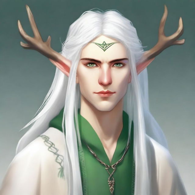 A 25-year-old young male elf with a slender but strong build