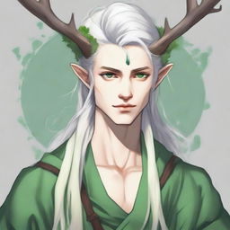 A 25-year-old young male half-dryad with a slender but strong build