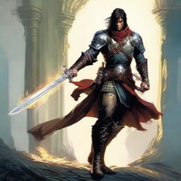 Create a profile image of a human swordmaster from Dungeons & Dragons