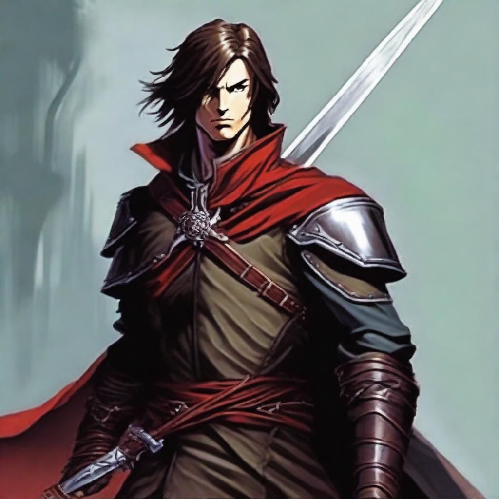 Create a profile image of a human swordmaster from Dungeons & Dragons