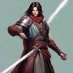 Create a profile image of a human swordmaster from Dungeons & Dragons