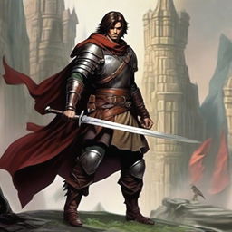 Create a high-resolution, realistic profile image of a human swordmaster from Dungeons & Dragons