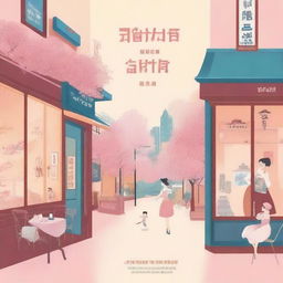 Create a book cover for a romantic story set in Seoul titled 'Entre Pliês e Café com Chantili: Uma História de Amor em Seul'