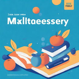 Design a book cover for a guide on multisensory teaching approaches, with a dominant blue color scheme