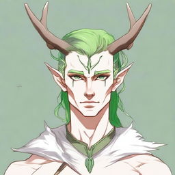 A 25-year-old young male half-dryad with a slender but strong build