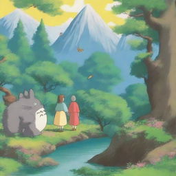 Create an image featuring characters in the style of Studio Ghibli