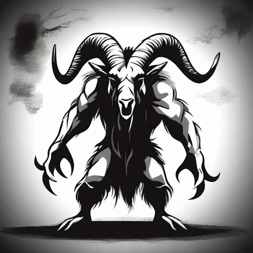 Create an image of a monster named 'The Goat'