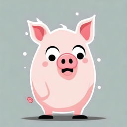 A pig character designed in a quirky and fun style, suitable for a profile image