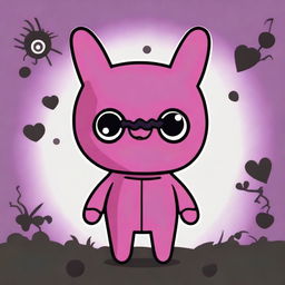 Create a horror-themed image of Moxy from UglyDolls