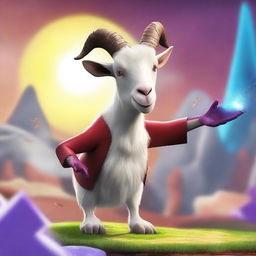 Create a scene for the movie 'Goat Simulator: The Movie 2' featuring Pilgor, the main character goat, in an epic final showdown