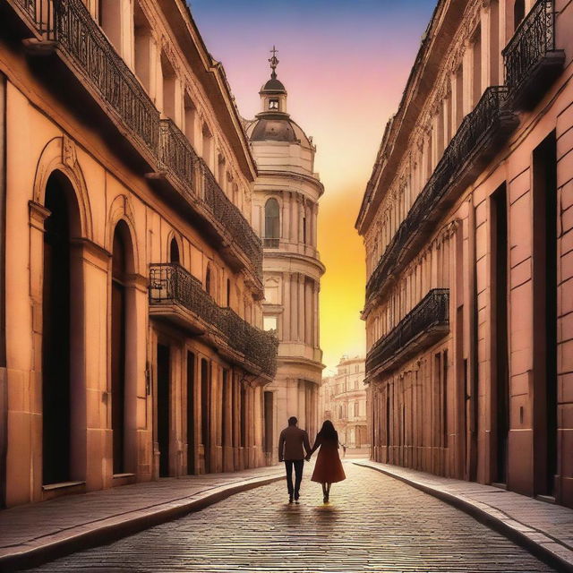 A romantic scene set in Madrid, Spain