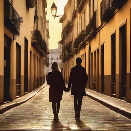 A romantic scene set in Madrid, Spain