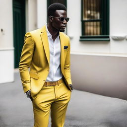 Um homem com estilo da moda brasileira, pele branca e cabelo liso