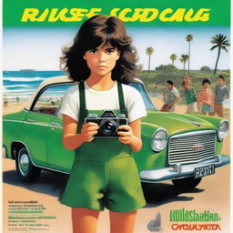 Movie poster featuring a 10-year-old girl with short, dark, curly hair in a mullet cut