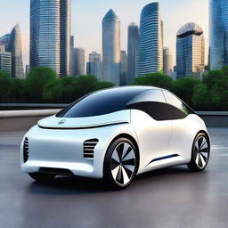 An electric sedan car named EFC Electro Sedan with a modern and sleek design