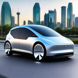 An electric sedan car named EFC Electro Sedan with a modern and sleek design