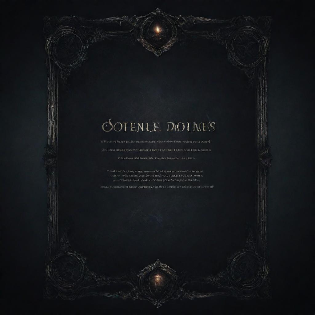 A dark-themed, intricately designed text box banner that matches the gothic ambiance of a souls-like game.